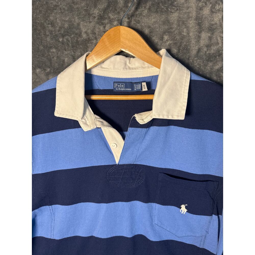 Polo Ralph Lauren Cropped Rugby Shirt Womens XL Striped Tailored Preppy Coquette - Picture 6 of 7